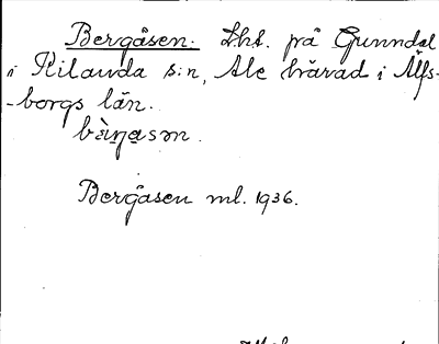 Bild på arkivkortet för arkivposten Bergåsen