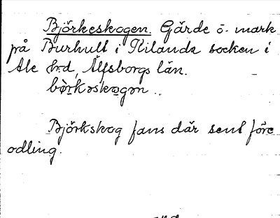 Bild på arkivkortet för arkivposten Björkeskogen