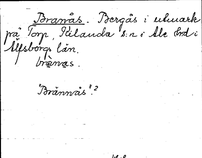Bild på arkivkortet för arkivposten Branås