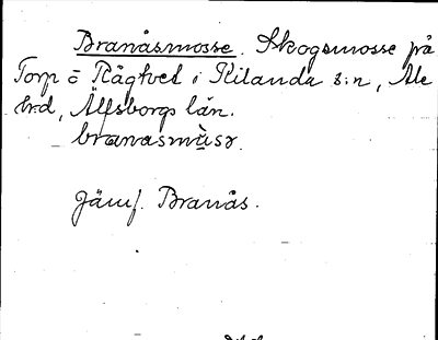 Bild på arkivkortet för arkivposten Branåsmosse