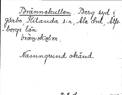 Bild på arkivkortet för arkivposten Brännekullen