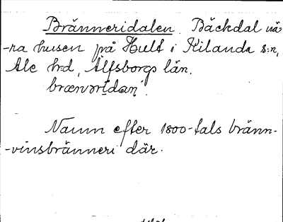 Bild på arkivkortet för arkivposten Bränneridalen
