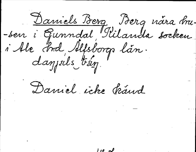 Bild på arkivkortet för arkivposten Daniels Berg