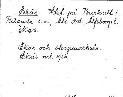 Bild på arkivkortet för arkivposten Ekås