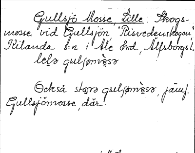 Bild på arkivkortet för arkivposten Gullsjö Mosse, Lille