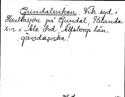 Bild på arkivkortet för arkivposten Gundalsviken