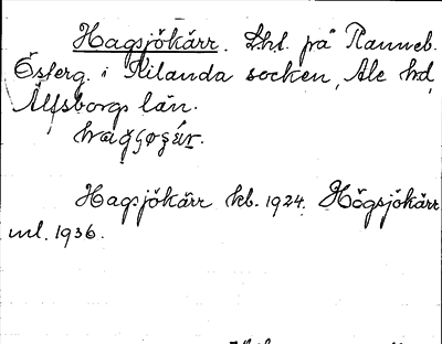 Bild på arkivkortet för arkivposten Hagsjökärr