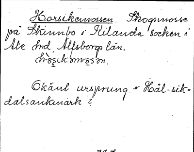 Bild på arkivkortet för arkivposten Harsikemossen