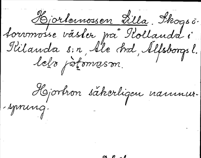 Bild på arkivkortet för arkivposten Hjortemossen, Lilla