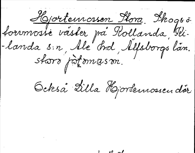 Bild på arkivkortet för arkivposten Hjortemossen, Stora