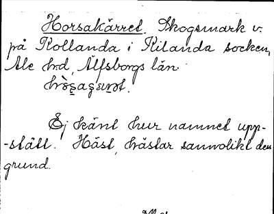 Bild på arkivkortet för arkivposten Horsakärret
