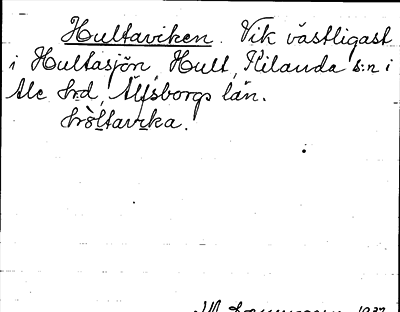 Bild på arkivkortet för arkivposten Hultaviken