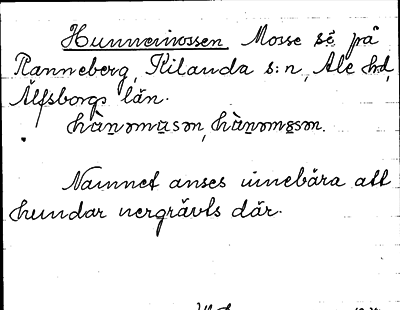 Bild på arkivkortet för arkivposten Hunnemossen