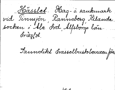 Bild på arkivkortet för arkivposten Hässlet