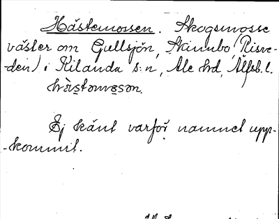 Bild på arkivkortet för arkivposten Hästemossen