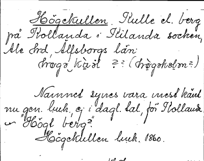 Bild på arkivkortet för arkivposten Högekullen