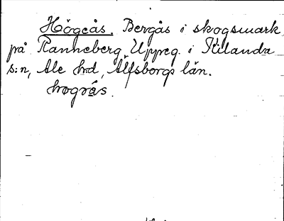 Bild på arkivkortet för arkivposten Högeås