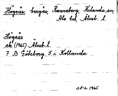 Bild på arkivkortet för arkivposten Högeås