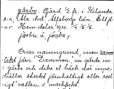 Bild på arkivkortet för arkivposten Järbo