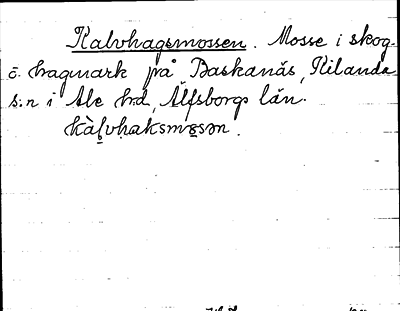 Bild på arkivkortet för arkivposten Kalvhagsmossen