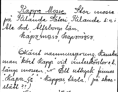 Bild på arkivkortet för arkivposten Kappe Mosse