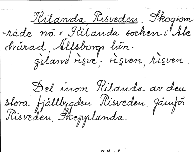 Bild på arkivkortet för arkivposten Kilanda Risveden