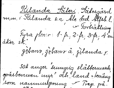 Bild på arkivkortet för arkivposten Kilanda Säteri