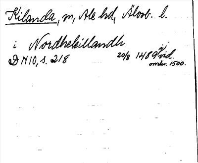 Bild på arkivkortet för arkivposten Kilanda