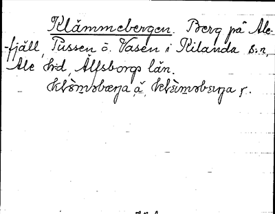Bild på arkivkortet för arkivposten Klämmebergen