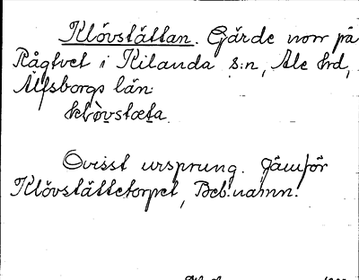 Bild på arkivkortet för arkivposten Klövstättan