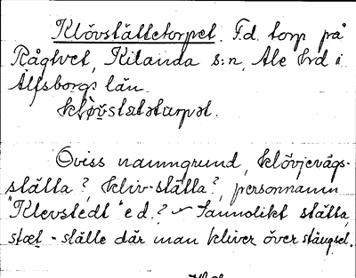 Bild på arkivkortet för arkivposten Klövstättetorpet