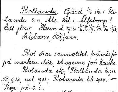 Bild på arkivkortet för arkivposten Kollanda