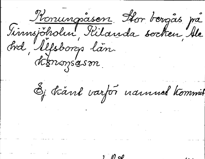 Bild på arkivkortet för arkivposten Konungsåsen