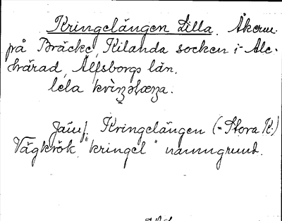 Bild på arkivkortet för arkivposten Kringelängen, Lilla