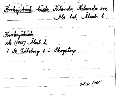 Bild på arkivkortet för arkivposten Kroksjöbäck