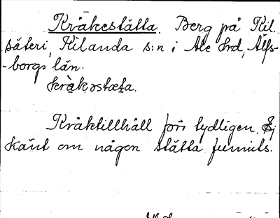 Bild på arkivkortet för arkivposten Kråkestätta