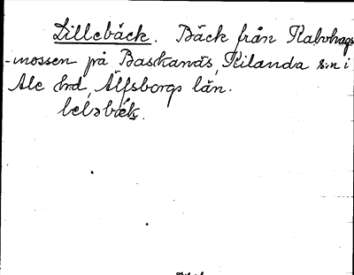 Bild på arkivkortet för arkivposten Lillebäck