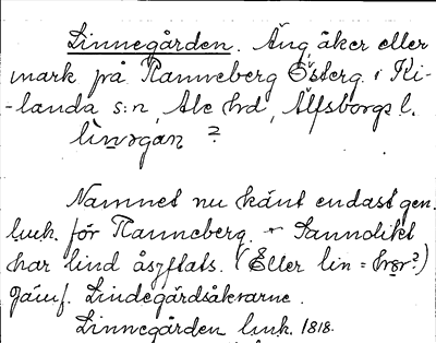 Bild på arkivkortet för arkivposten Linnegården
