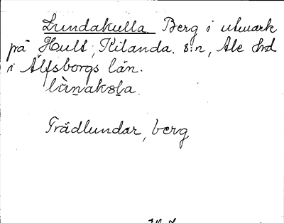 Bild på arkivkortet för arkivposten Lundakulle