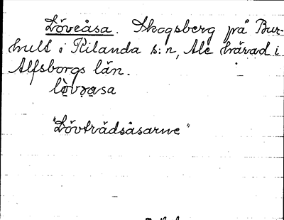 Bild på arkivkortet för arkivposten Löveåsa