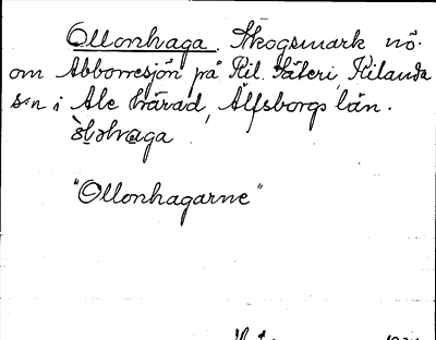 Bild på arkivkortet för arkivposten Ollonhaga
