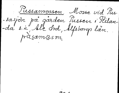 Bild på arkivkortet för arkivposten Pussamossen