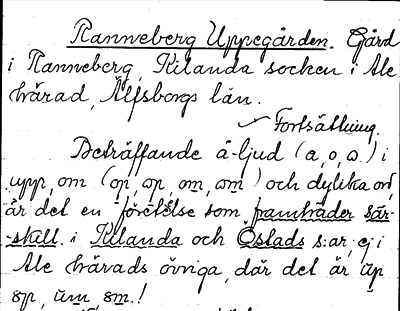 Bild på arkivkortet för arkivposten Ranneberg Uppegården