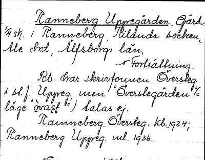 Bild på arkivkortet för arkivposten Ranneberg Uppegården