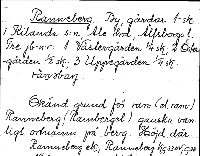 Bild på arkivkortet för arkivposten Ranneberg