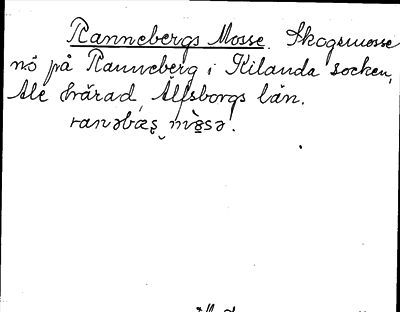 Bild på arkivkortet för arkivposten Rannebergs Mosse