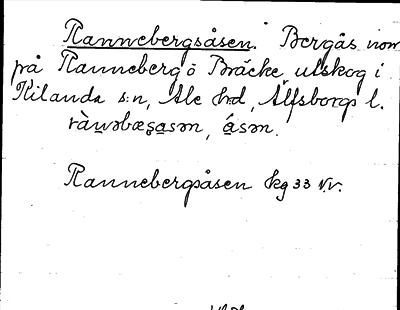 Bild på arkivkortet för arkivposten Rannebergsåsen