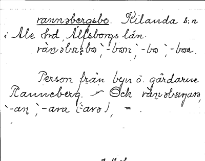 Bild på arkivkortet för arkivposten rannsbergsbo