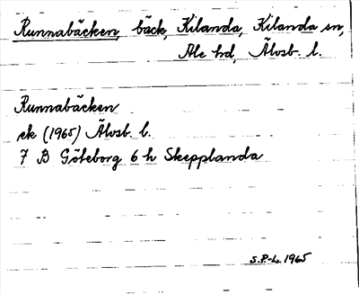Bild på arkivkortet för arkivposten Runnabäcken