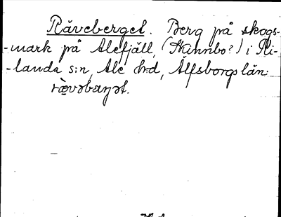 Bild på arkivkortet för arkivposten Räveberget